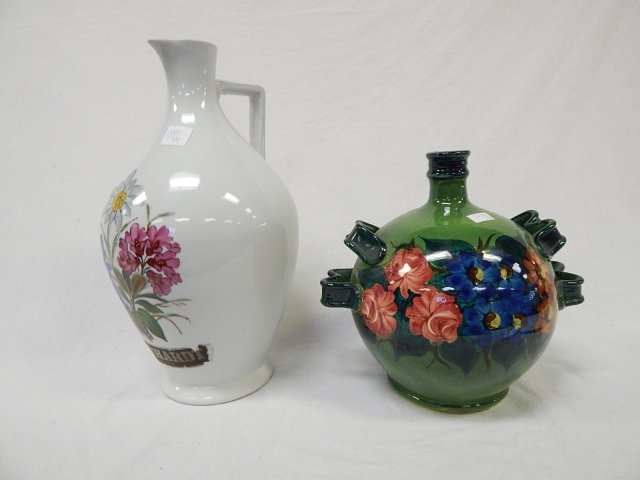 2 STONEWARE JUGS: ITALIAN AND BAVARIAN, TALLEST 14.5 INCHES