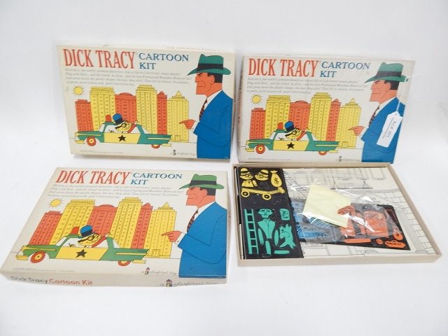 THREE DICK TRACY CARTOON KITS: CONDITION AS SHOWN. MAY OR MAY NOT BE COMPLETE