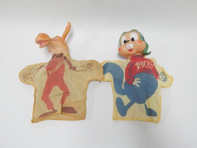 ROCKY AND BULLWINKLE HANDPUPPETS: CONDITION AS SHOWN.