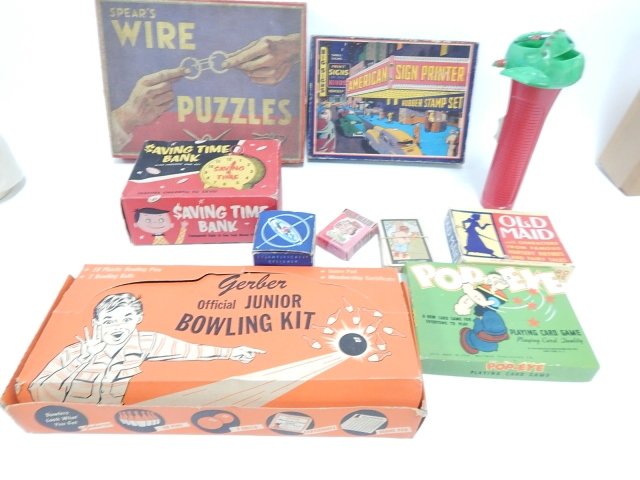 GAMES, PUZZLES, FLASHLIGHT: CONDITION AS SHOWN.