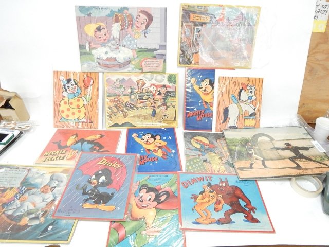CARTOON PUZZLES: CONDITION AS SHOWN. MIGHTY MOUSE, ZORRO, AND MORE.