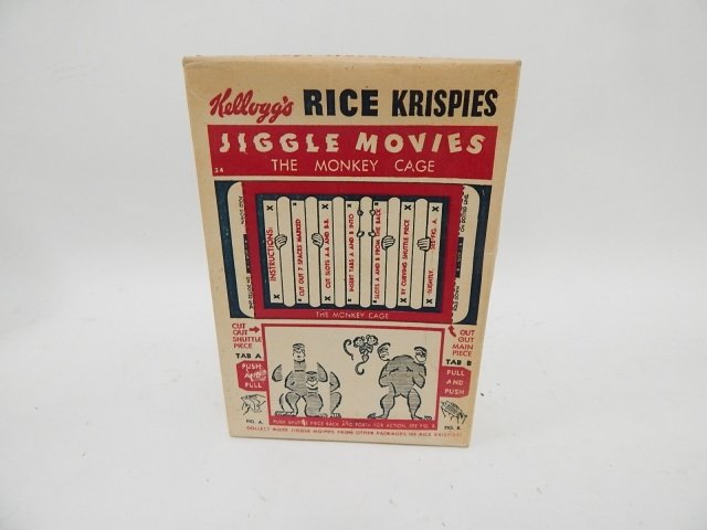 KELLOGG'S RICE KRISPIES CEREAL BOX: JIGGLE MOVIES THE MONKEY CAGE.