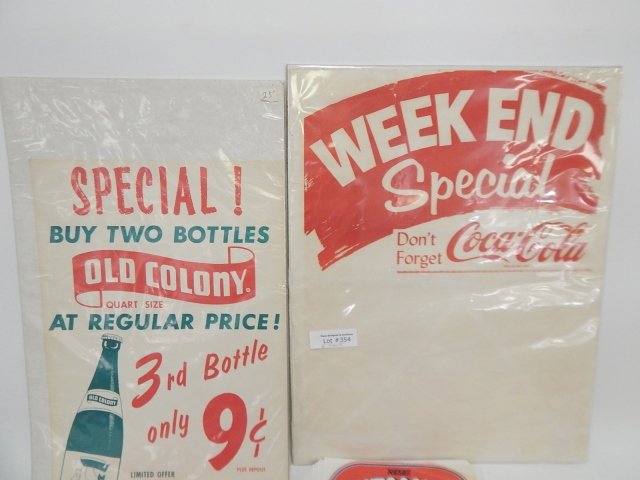 COLLECTION OF STORE ADVERTISING: 6 PIECES. CONDITION AS SHOWN.