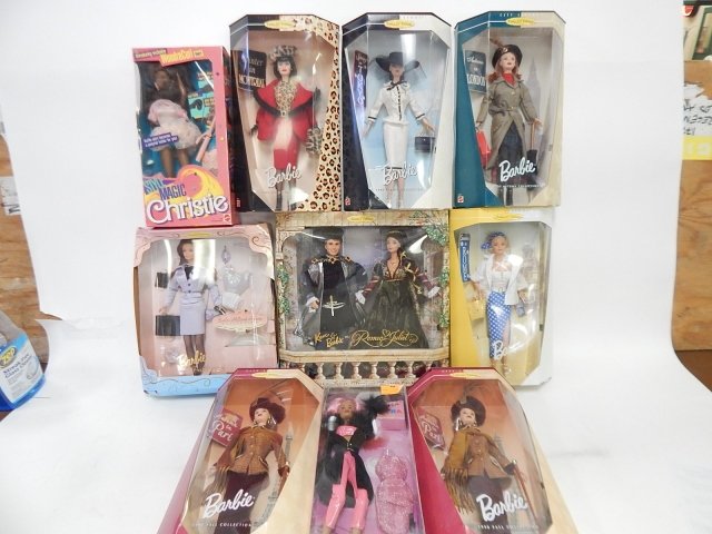 TEN BARBIES: ROMEO AND JULIETTE, PERFECTLY SUITED BARBIE, 1999 SUMMER COLLECTION, 1999 FALL COLLECTION, AND OTHERS.