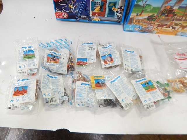 TWO PLAY MOBILE SETS & BOX PLAY MOBILE ASSESSORIES: FIREMAN AND A FARM.