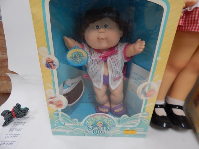 LOT OF THREE DOLLS: TWO CABBAGE PATCH DOLLS AND PATTY PLAY PAL DOLL . PATTY PLAY PAL IS 36" TALL.