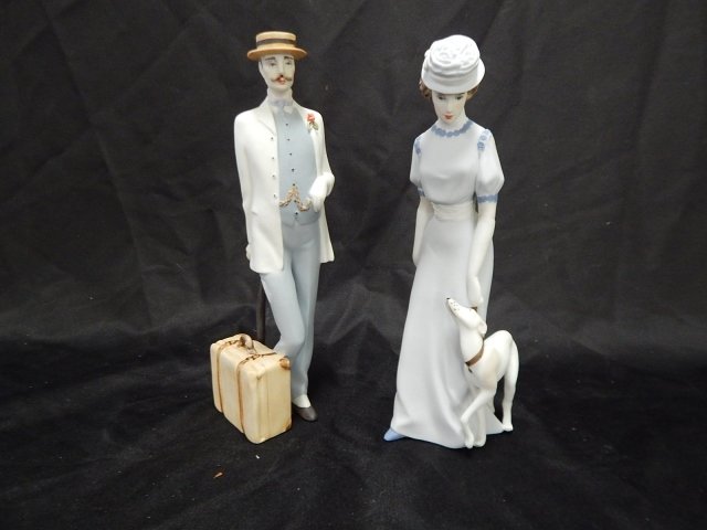 ROYAL DUX FIGURINES: TALLEST IS 10" TALL. 22198, 22199. NO BOXES. CONDITION IS GOOD.