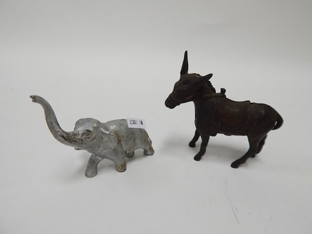 CAST IRON ELEPHANT AND DONKEY BANKS (1 of 2)
