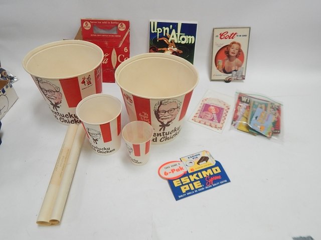 COLLECTION OF ADVERTISING: COCA COLA, KENTUCKY FRIED CHICKEN, AND MORE ADVERTISING.
