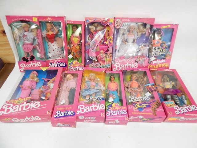 12 BARBIE DOLLS: ISLAND FUN, ALL AMERICAN, COOL TIMES, LOVING YOU, FASHION JEANS