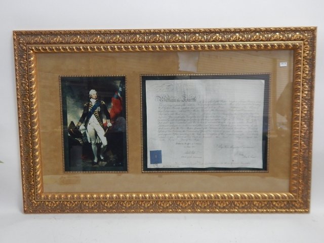 PETER ROBERT WRIGHT FRAMED ART: DOCUMENT AND PICTURE IN FRAME