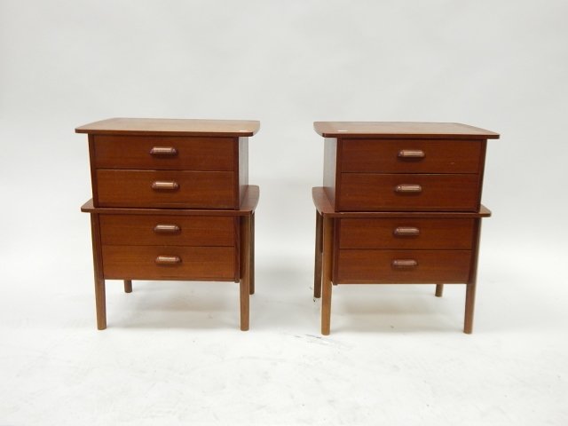 PAIR OF MID CENTURY NIGHTSTANDS: 20" WIDE 14" DEEP 24" TALL