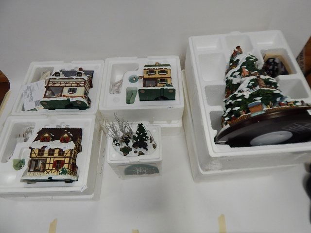 HAWTHORNE VILLAGE: BAKERY, PET SHOP, RESTAURANT, BEAR IN THE BIRCHS, AND THOMAS KINKADE CHRISTMAS BY THE HARBOR, IN BLOOM FLORIST SHOP.