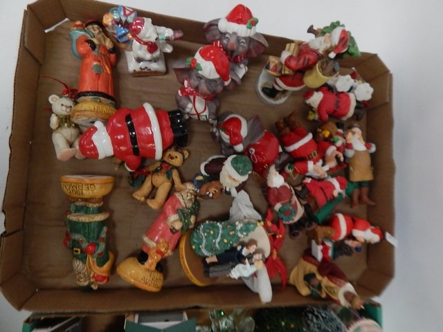 ASSORTED CHRISTMAS ORNAMENTS: SOME ARE ONESCO AND SOME ARE HALLMARK. LARGE LOT.