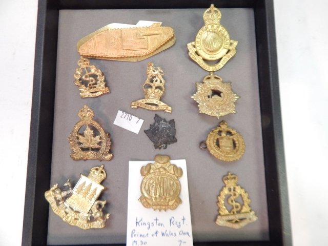 ASSORTMENT OF MILITARY SERVICE BADGES: KINGSTON, PRINCE OF WALES. NICE ASSORTMENT.