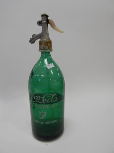 COCA COLA SELTZER BOTTLE: 13" TALL.