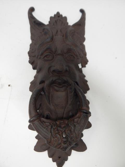 CONTEMPORARY IRON DOOR KNOCKER: 19" LONG.