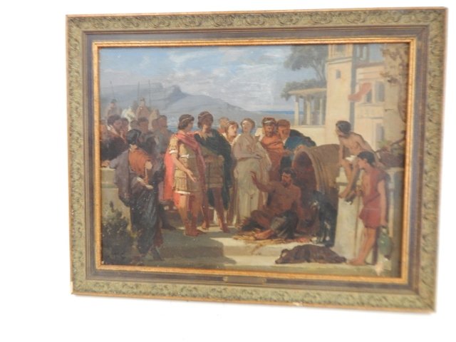 COUTURE, THOMAS OIL ON CANVAS: 15 1/2 X 21" RESTORATIONS ON TOP. HOLE AND PAINT LOSS ON BOTTOM.