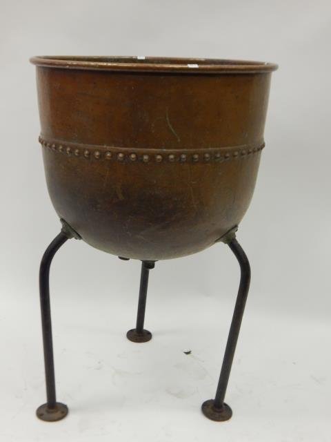 COPPER CANDY KETTLE: 38" TALL X 25" WIDE