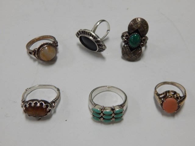 6 STERLING SILVER RINGS (1 of 5)