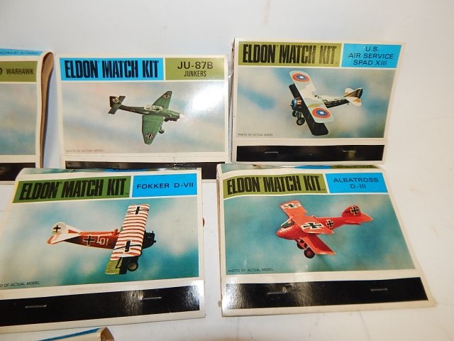 LOT OF 7 ELDON MATCH KITS OF AIRPLANES (1 of 2)