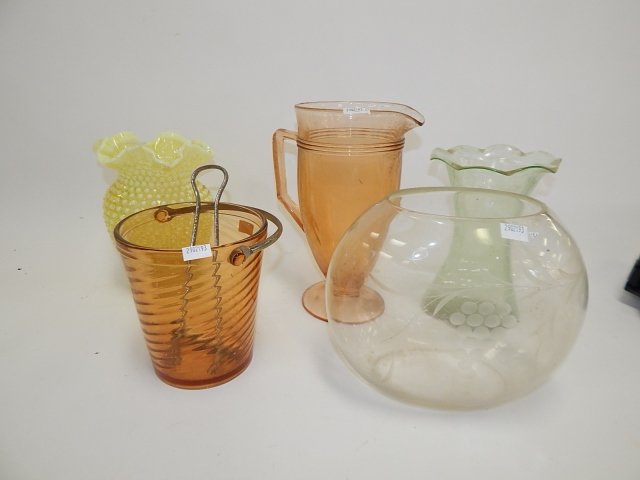 ASSORTED COLORED GLASS VASES AND PITCHERS (1 of 1)