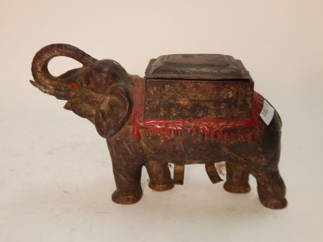 CAST IRON ELEPHANT CIGARETTE DISPENSER (1 of 1)