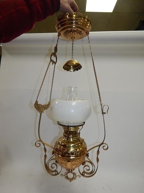 COLUMBIA VICTORIA PULL DOWN FIXTURE: 30" LONG, 14" WIDE.