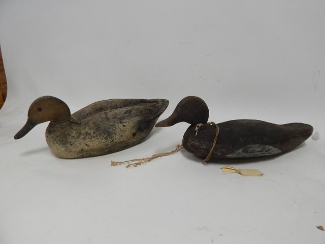 TWO WOOD AND PLASTIC DUCK DECOYS (1 of 1)