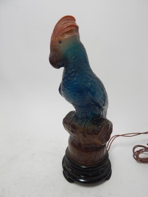COCKATOO NIGHT LIGHT: POSSIBLY PAIRPOINT, 13" TALL