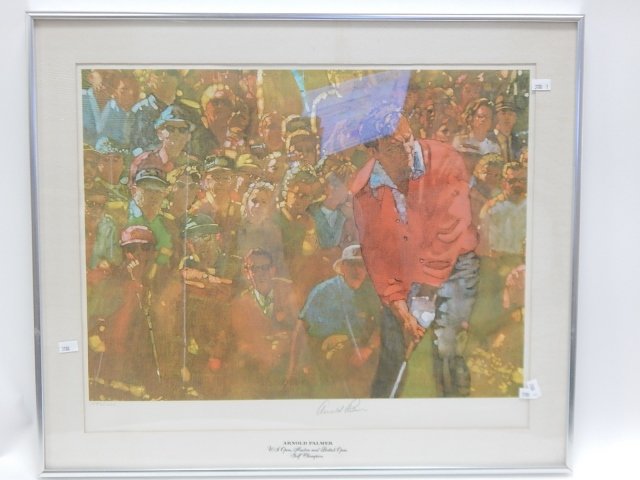 ARNOLD PALMER PRINT: AUTOGRAPHED. 15" BY 20.5" MARKED #1095 OF 1500