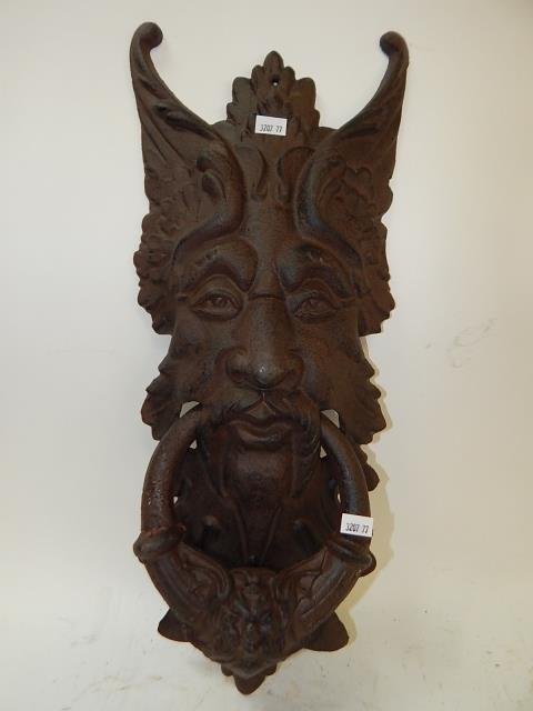 CONTEMPORARY CAST IRON DOOR KNOCKER: 20" LONG