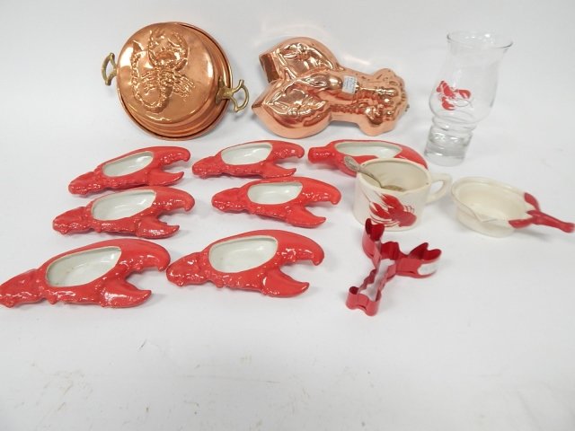 LOT OF LOBSTER DISHES AND MOLDS (1 of 1)