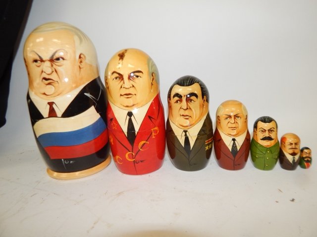 NESTING DOLLS: TALLEST IS 8 AND 1/2", SMALLEST IS 1"