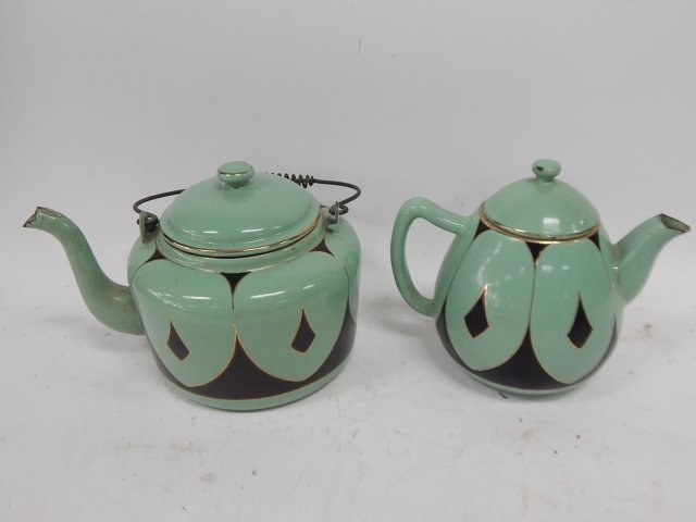 TWO METAL TEA POTS (1 of 7)
