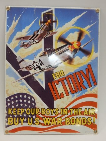 US WAR BONDS PORCELAIN SIGN (1 of 1)