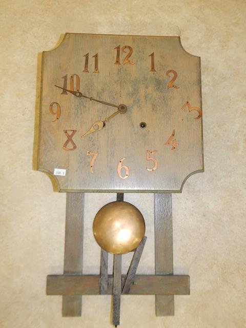 MISSION OAK WALL CLOCK: WITH PENDULUM