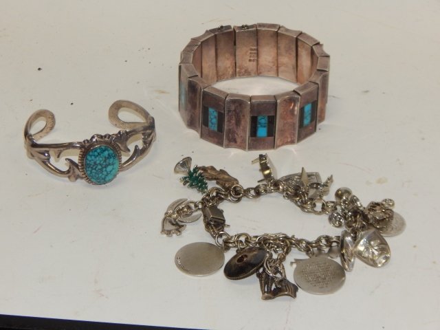 THREE STERLING SILVER BRACELETS (1 of 3)