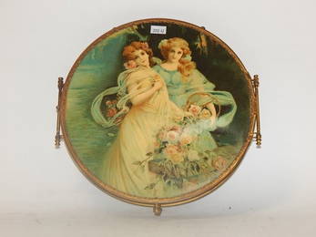 VICTORIAN CELLULOID TRI-FOLD MIRROR