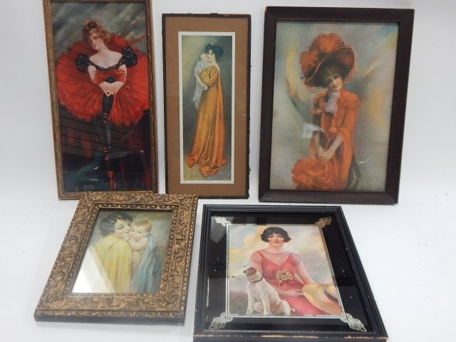 FIVE FRAMED VICTORIAN PRINTS (1 of 3)