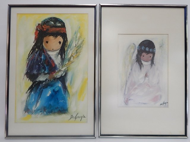 TWO FRAMED DE GRAZIA OIL PAINTINGS (1 of 5)