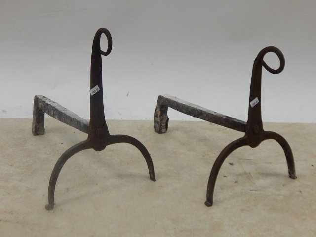 IRON ANDIRONS: 13" TALL