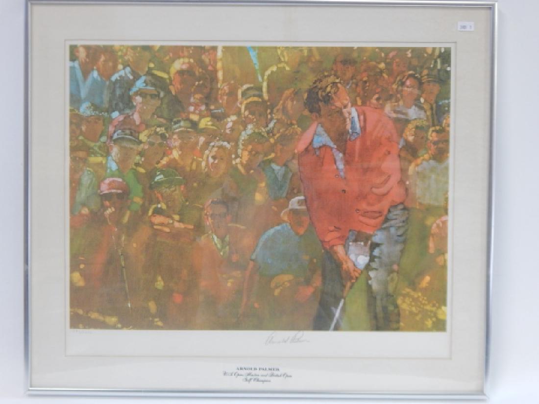 ARNOLD PALMER PRINT AND AUTOGRAPH: 16" BY 20". MARKED #1095 OF 1500