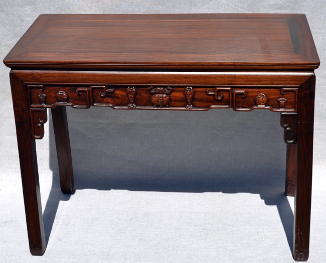 Antique Chinese Huanghuali Altar Table: Antique Chinese Huanghuali Altar Table 27.5H x 35.75W x 17.75D