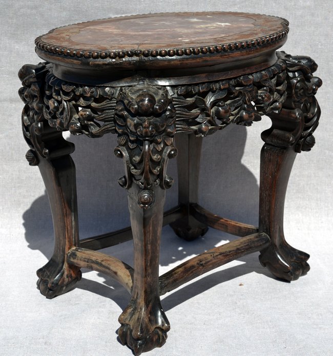18th C. Antique Chinese Rosewood Stools: 18th C. Antique Chinese Rosewood Stools 18"x17.5"x13.5"