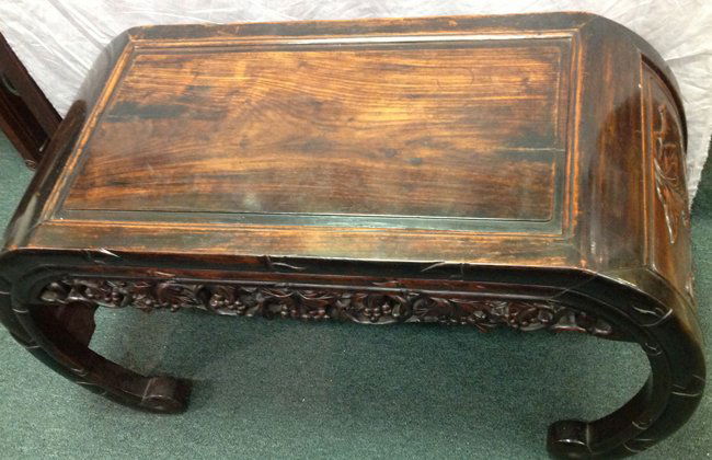 Qing Hongmu Carved Low Table: Qing Hongmu Carved Low Table 40"x18"x17.5"