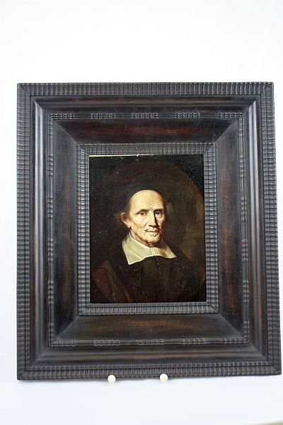 Old dutch master painting ( unsigned ), showing GISBERT: Fantastic old dutch master painting, showing Gisbert Voetius – reformer of the dutch theologie ( see Wikipedia ) – oil on wood – expensiv frame – size: 18 x 23 cm – incl. Frame: 36 x 40 cm