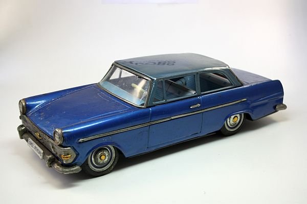 BANDAI Opel Rekord: Rare Opel Rekord, blue metallic with light blue metallic roof, friction OK