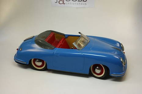 DISTLER Electromatic 7500 Porsche: old blue Porsche with friction motor – 25cm