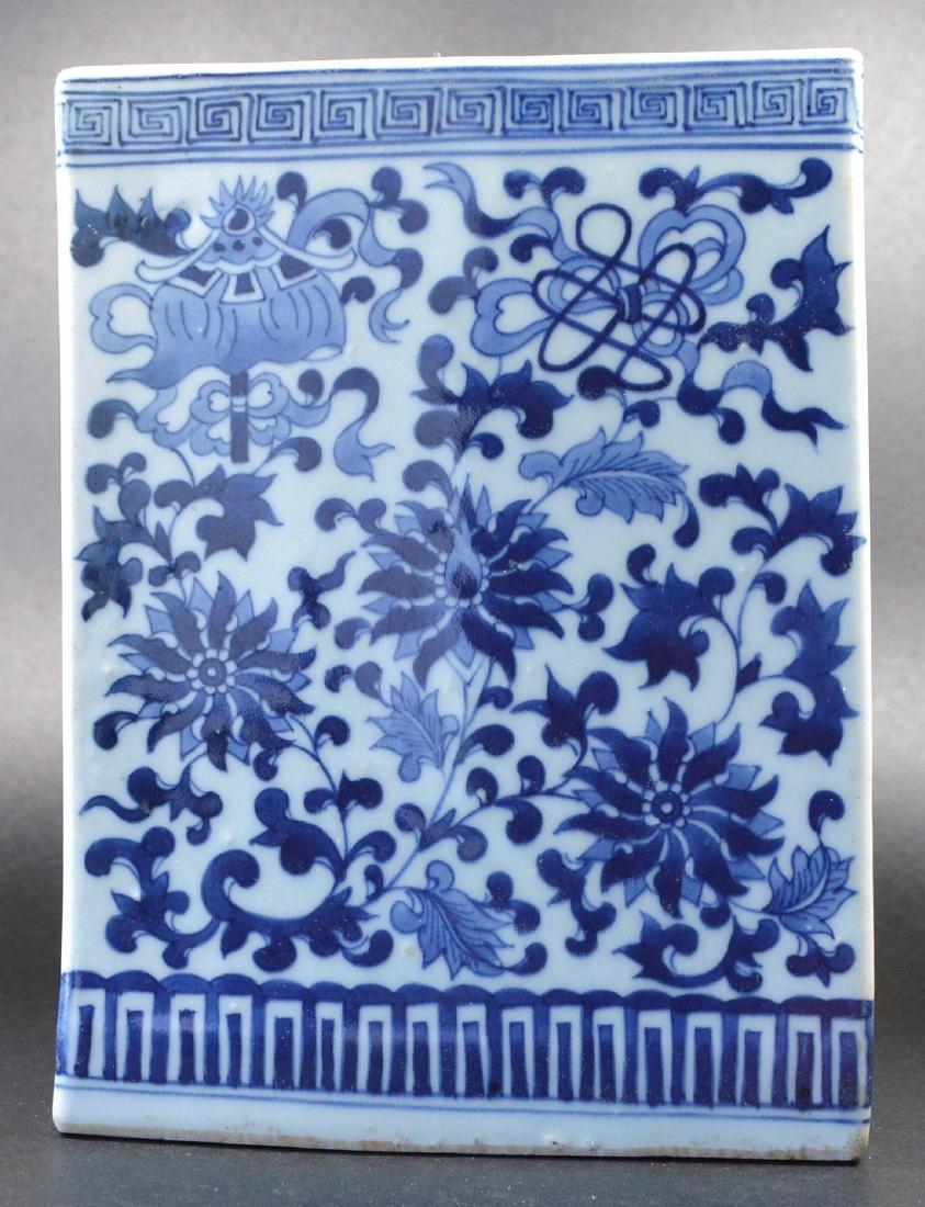 CHINESE SQUARE BASE LARGE BRUSH POT (1 of 5)